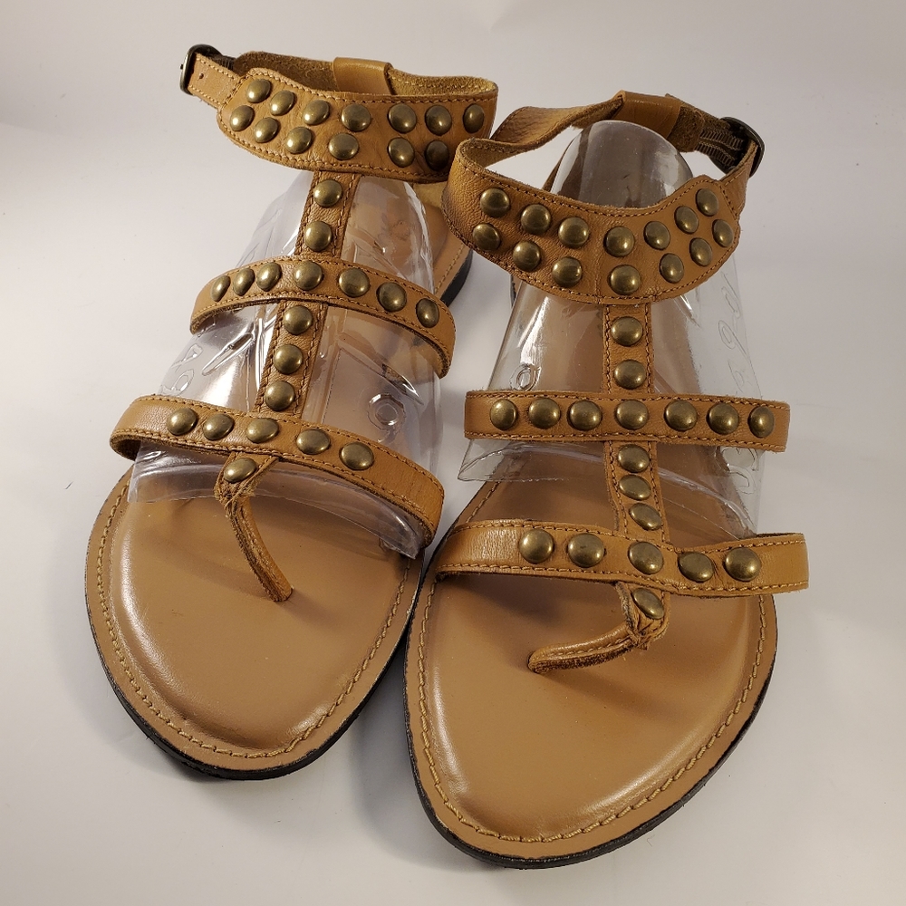 Skechers Tan Sandals with Bronze Stud Detail
